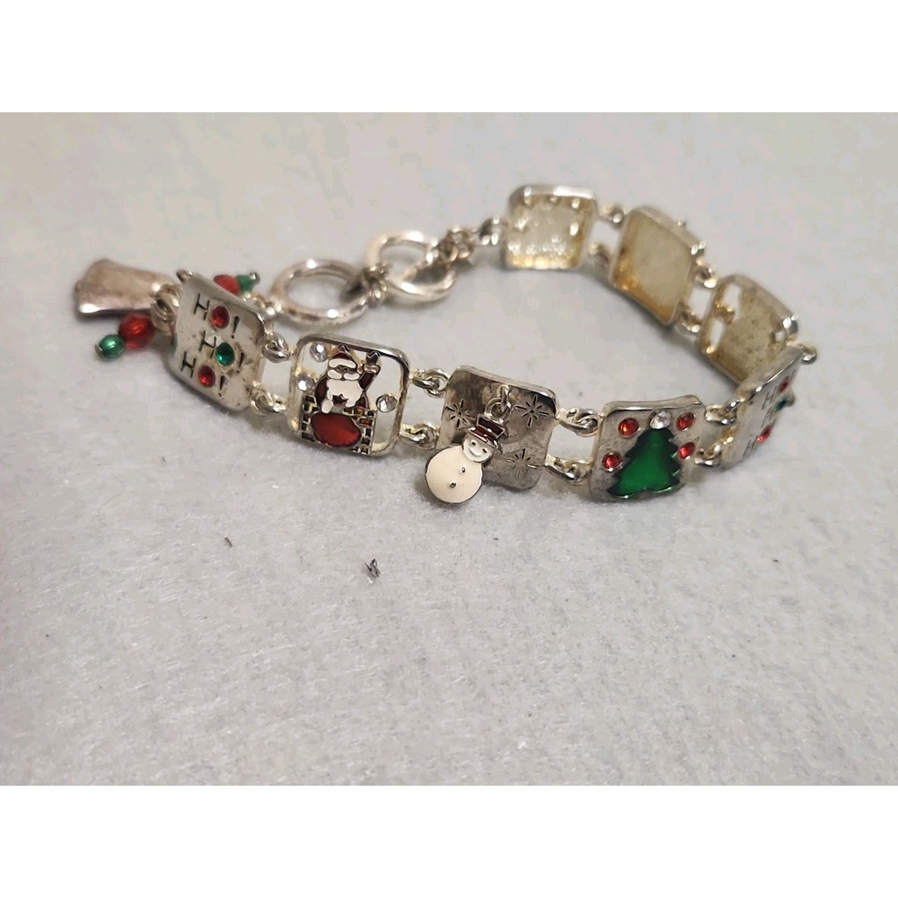Vintage Cookie Lee Christmas slide/panel bracelet